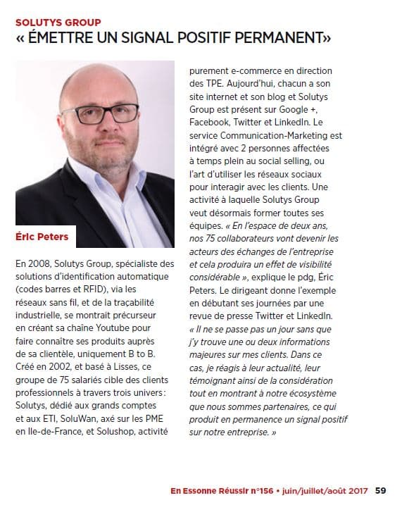 En Essonne Réussir : SOLUTYS Group témoigne de sa stratégie digitale