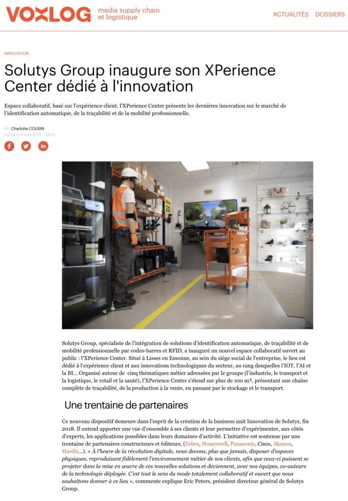 VoxLog : Solutys Group inaugure son XPerience Center dédié à l'innovation
